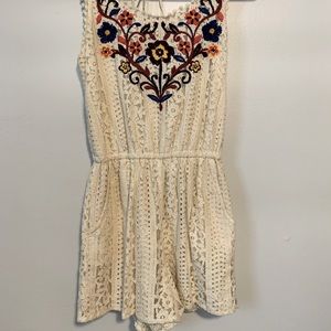 Lace Romper with Flowers